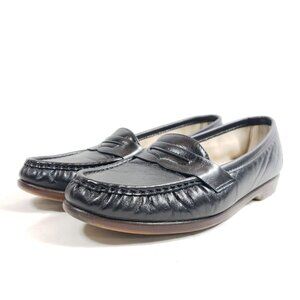 SAS Shoes Womens Size 8 Black Leather Loafers Comfort Casual Slip-On Shoes